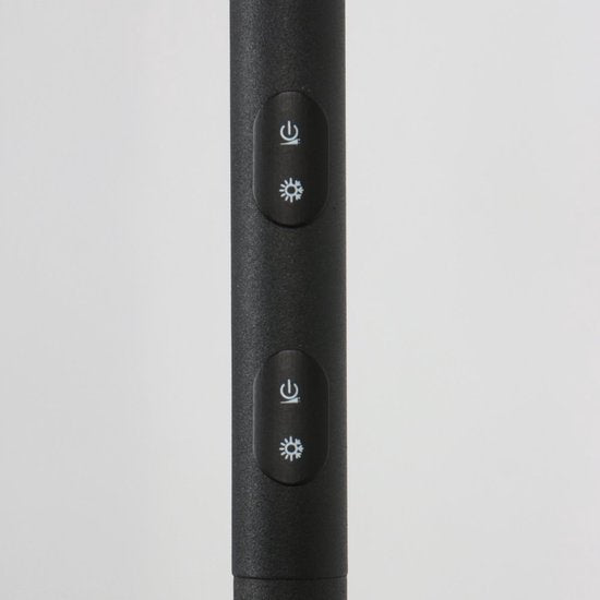 Vloerlamp Daphne 2 4602ZW - zwarte moderne vloerlamp met draaibare en kantelbare leesarm, van metaal en elektronica - Steinhauer