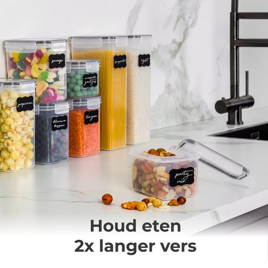 Stosh Vershoudbakjes - Voorraadpotten - Voorraadbussen - Snoeppot - 16 Stuks - BPA vrij - Kunststof
