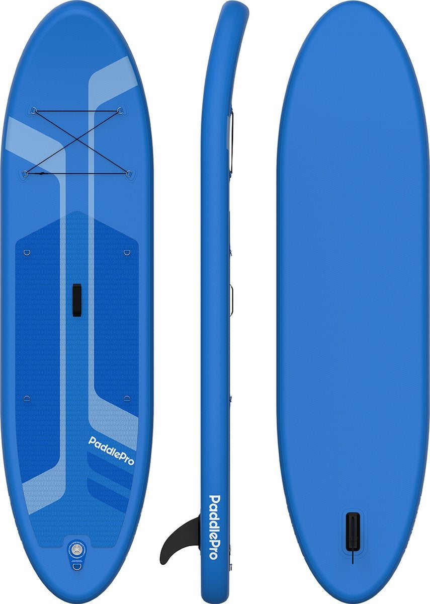 LifeGoods SUP Board - Luxe Set - met Zitje - Opblaasbaar Paddle Board - Max. 135KG - 320x81cm - Blauw