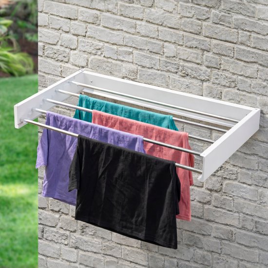 Vonia Wanddroogrek - Droogrek - Wasrek - Droogrek Muur - 80 x 40 cm - Wit