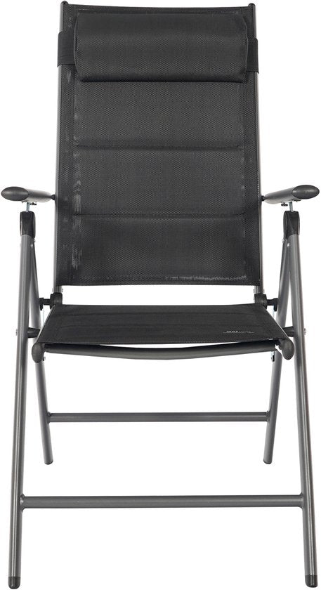 AXI Mack Campingstoel – Standenstoel – Antraciet & zwart – Ventilerend en weerbestendig – 120 kg draagvermogen – Verstelbare standen en inklapbaar – Comfortabele klapstoel – Lichtgewicht