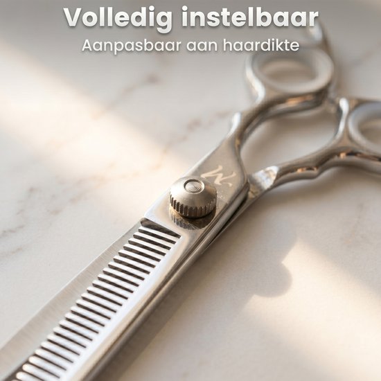 ProTrue Uitdunschaar Kapper met Leren Etui - RVS Effileerschaar - Coupeschaar