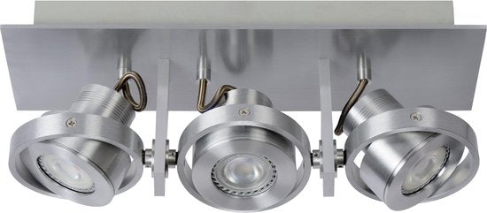 Lucide LANDA Plafondspot - LED Dim tot warm - GU10 - 3x5W 3000K/2200K - Mat chroom