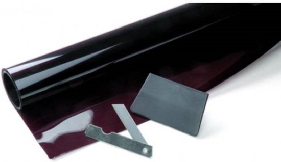 Dunlop Zonwerende raamfolie - zwart - 300 x 76 cm - UV-bescherming - Inclusief mesje en spatel