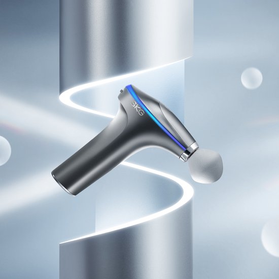 SKG - Draadloze Massage Gun – 5 Snelheden, Verwarming & 4 Wisselbare Koppen - F7-E - Grijs