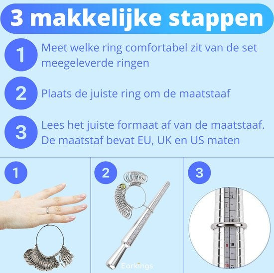 Ringmeter - Ringmaat meter voor elke Ringmaat - Ring sizer EarKings