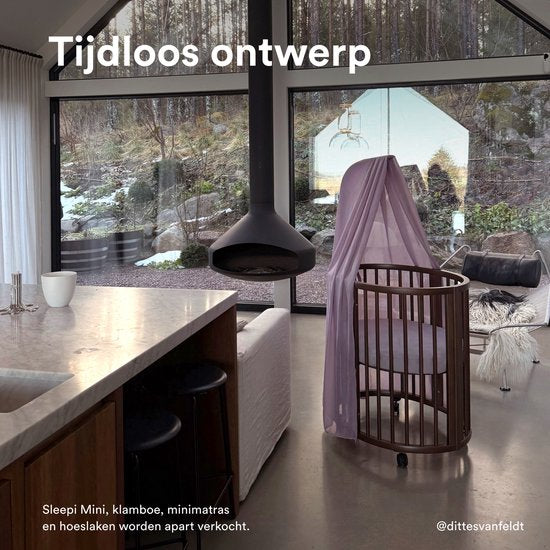 Stokke Sleepi Drape Rod V3, Warm Brown - Gemaakt van massief beukenhout - Compatibel met Stokke Sleepi Bed & Mini