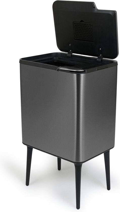 Umuzi Cleaning Push bin Prullenbak - 36 liter - Metaalgrijs - 48 x 38 x 54,5 cm