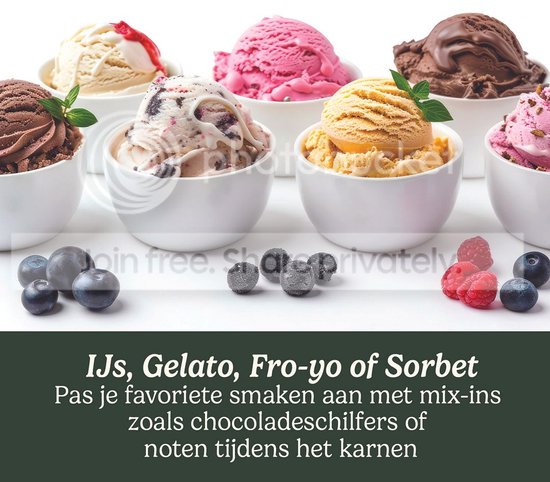 Cuisinart - Solo Scoops IJsmachine - Sorbet- en frozen yoghurtmaker - IJsmaker - 475ml