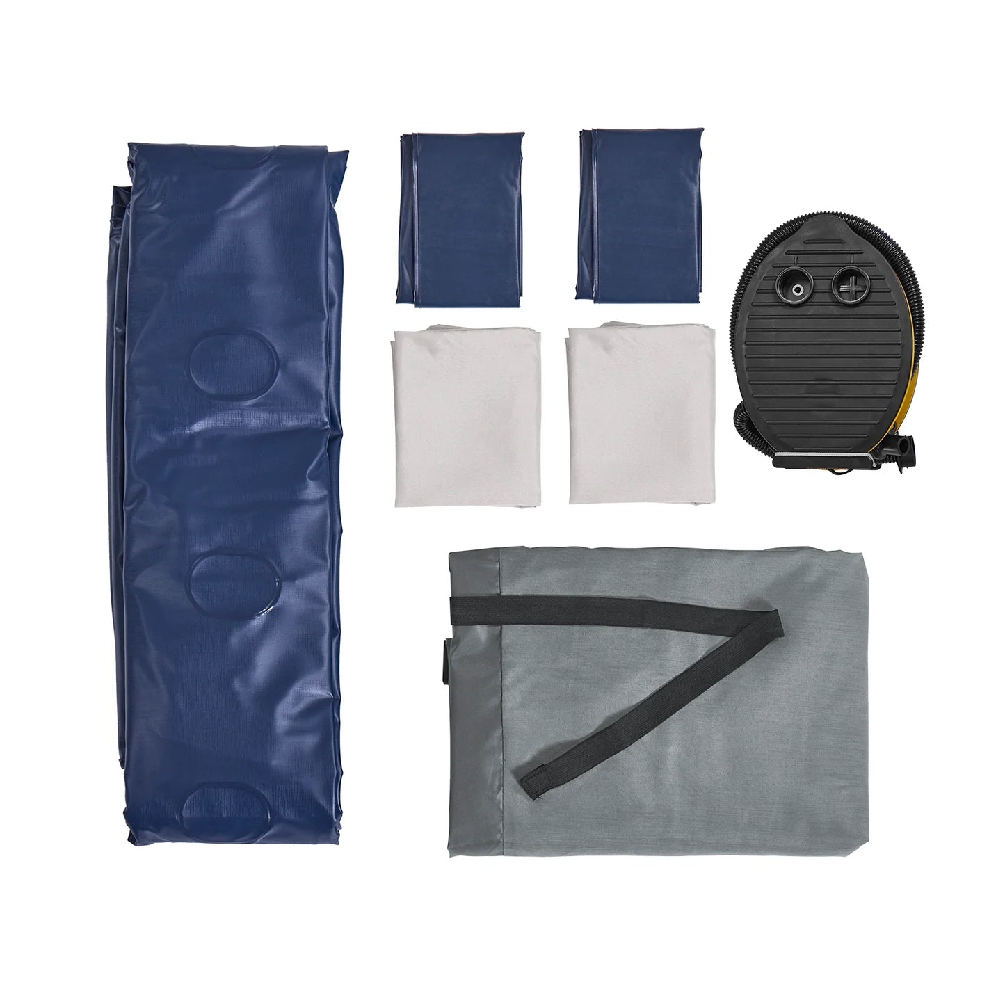 SoBuy OGS32-II-L-HG-P01 Opblaasbaar 2-Persoons Campingmatras Grijs – Met Kussens, Hoeslaken en Pomp 191×137 cm