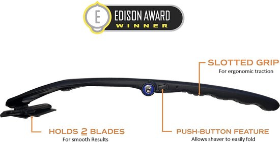 baKblade Back Shaver Elite – Rug Scheren Mannen - Rug Scheerapparaat met 2 Scheermesjes - Makkelijk Rughaar Verwijderen met Backblade - Bodytrimmer Heren - Bodygroomer