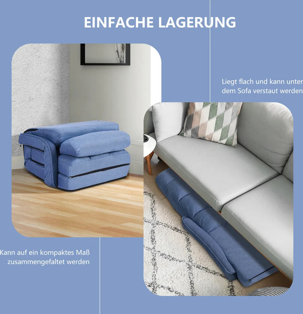 Coast Sofa Bed Lazy Folding Sofa Sleeping fauteuil voor thuis en kantoorblauw