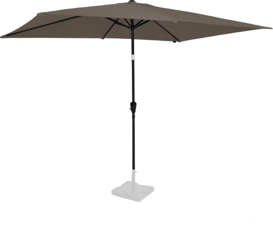 VONROC Premium Parasol Rapallo 200x300cm – Duurzame parasol - Kantelbaar – UV werend doek - Taupe – Incl. beschermhoes