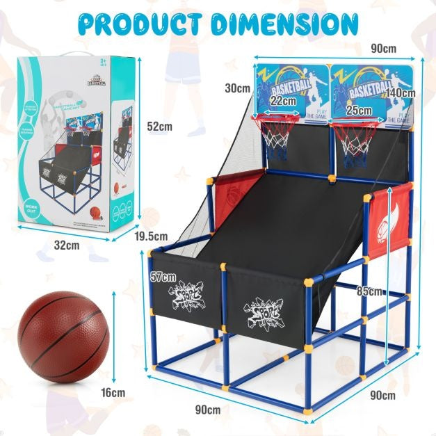 Coast Basketbalset voor kinderen - Speelhal - 2 Spelers - 90 x 90 x 140 cm