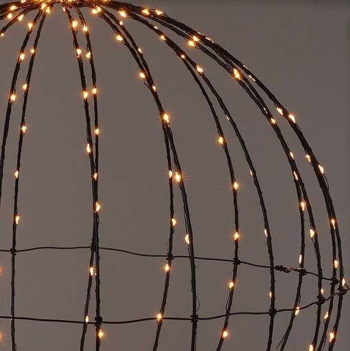 Lichtbol van metaal met timer warm licht 40 cm - Kerstversiering