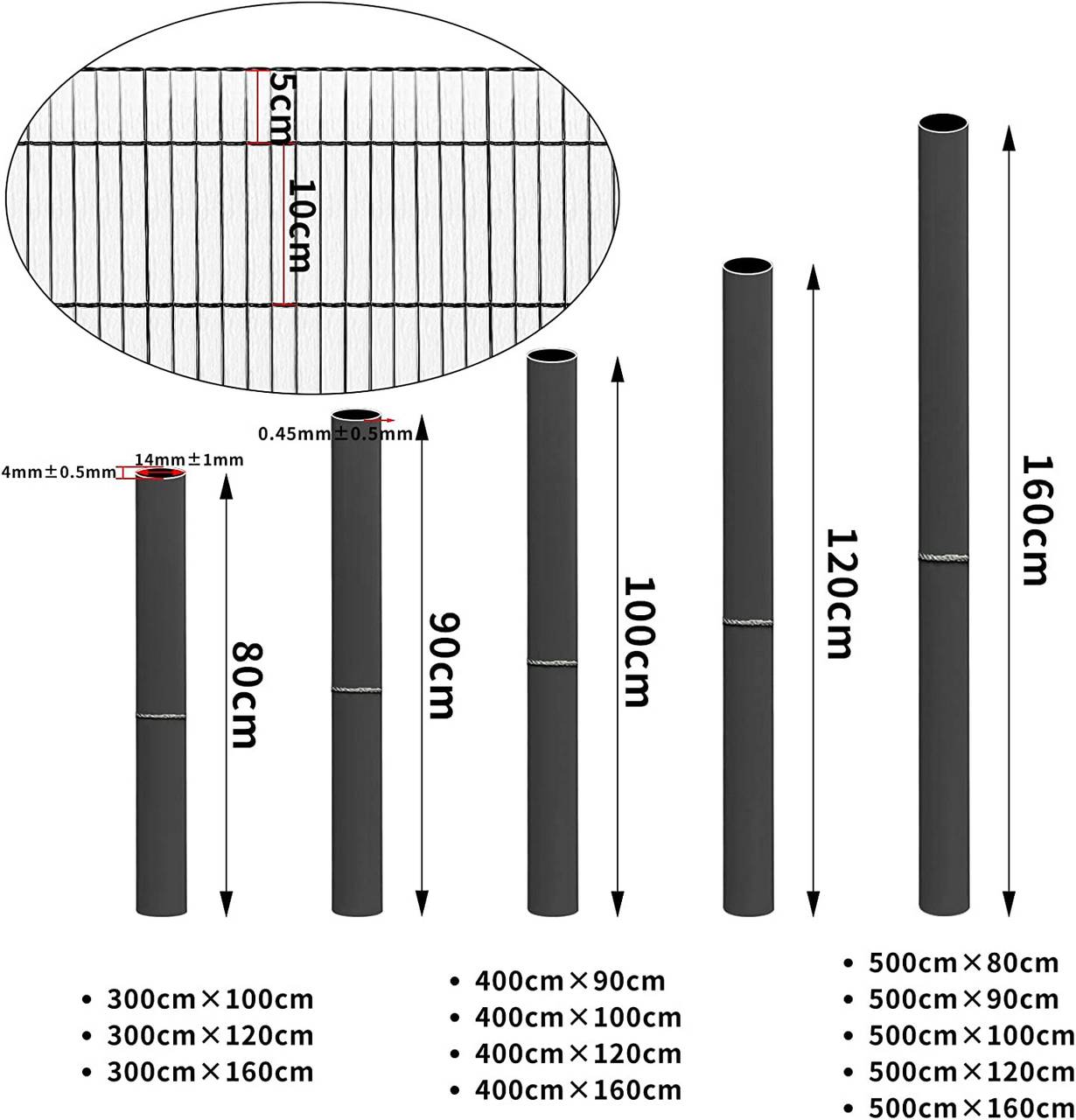 WOLTU PVC Privacymat - Windscherm - Grijs - 400x100cm