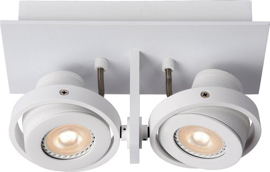 Lucide LANDA Plafondspot - LED Dim to warm - GU10 - 2x5W 3000K/2200K - Wit