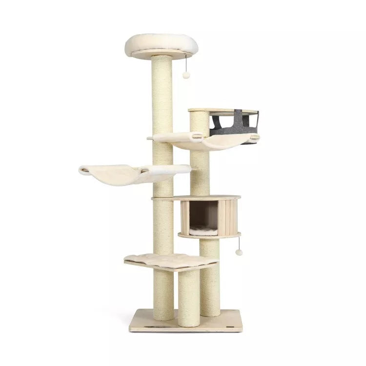 Coast Kattenboom - Krabpaal - Max 15 Kg - 75 x 56 x 197 cm - Beige