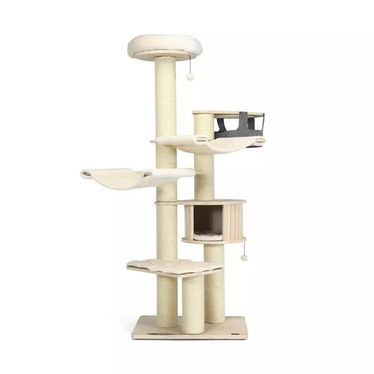 Coast Kattenboom - Krabpaal - Max 15 Kg - 75 x 56 x 197 cm - Beige