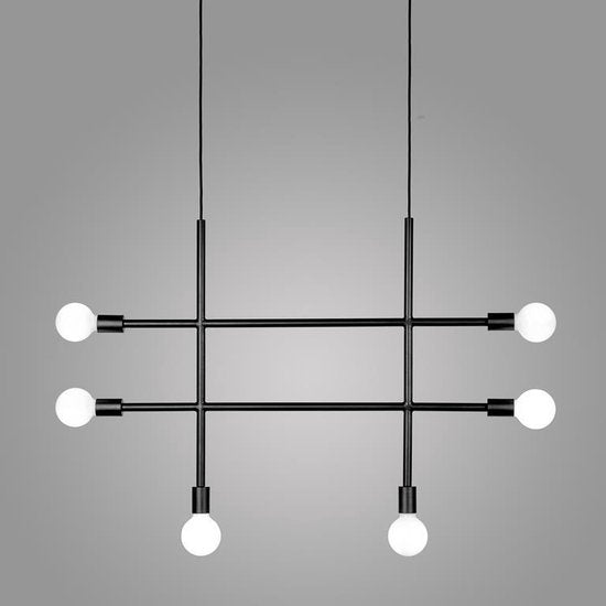 Serax - N15-01 Industriële Lamp - N15-01 - 100 x 70 x 4 cm - Zwart Metaal - 6x E27 Fittingen - Industrieel & Modern Design - Multifunctioneel te gebruiken als hang- of vloerlamp