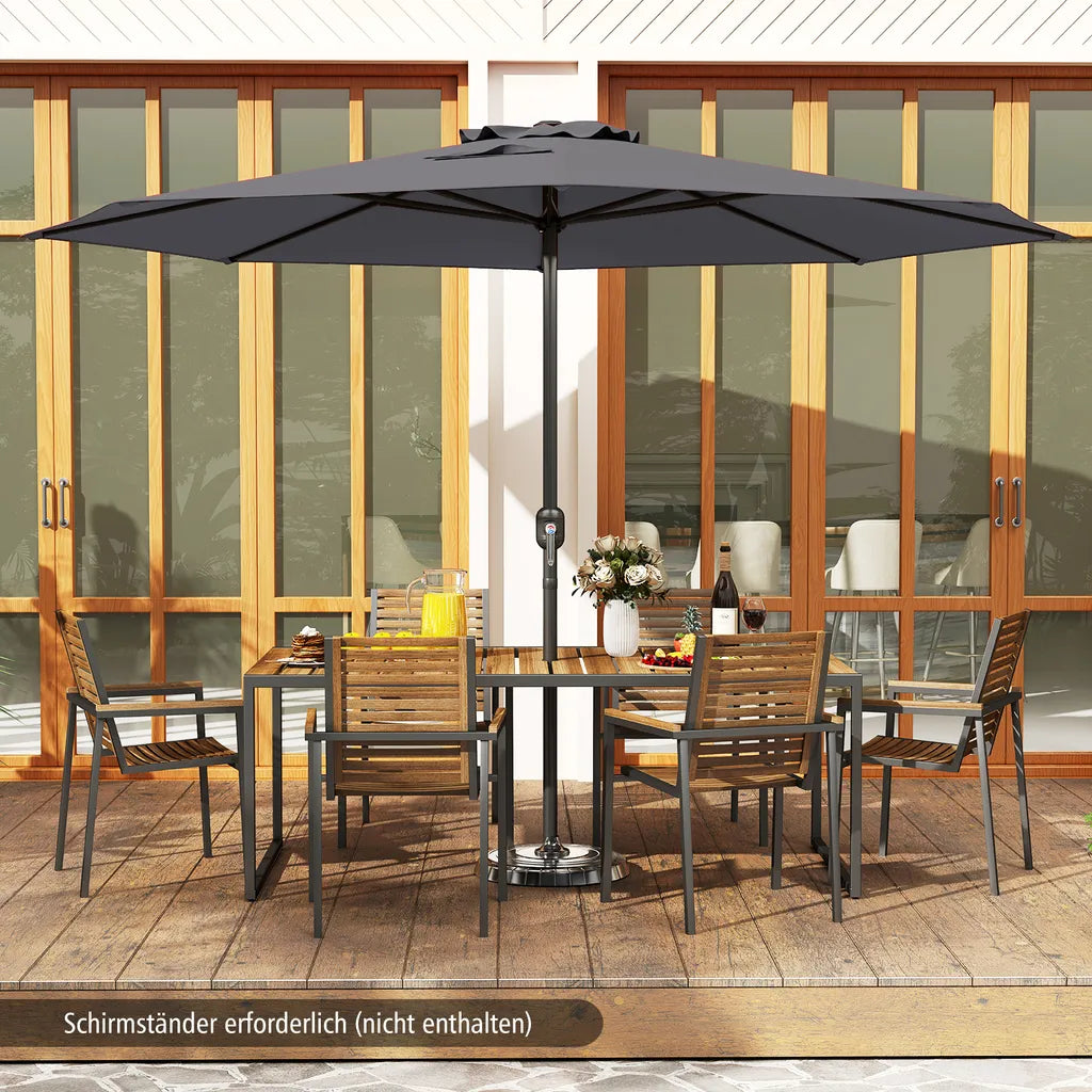Coast Tuinparasol 350 cm - Antraciet - Met Slinger en 8 Metalen Baleinen