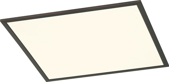 Trio leuchten - LED Plafondlamp - Plafondverlichting - 31W - Warm Wit 3000K - Dimbaar - Vierkant - Zwart - Aluminium