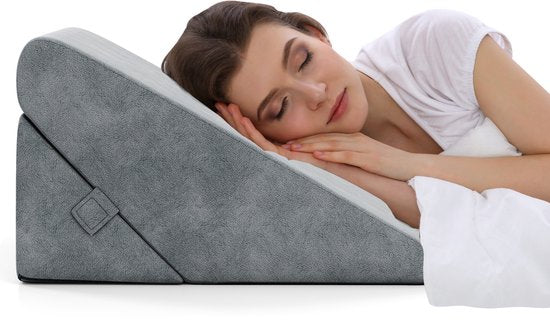 COSTWAY Wigkussen, leeskussen, rugkussen, beenkussen, geheugenschuimovertrek, wasbaar, Reflux kussen, volwassenen, bedzitkussen, ergonomisch, venussen, relaxkussen voor bed en bank, 58 x 36 x 50,5 cm