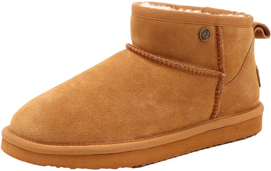 Alpacas Footwear – Dames - Echt suéde korte laarzen - Gevoerd met 100% zachte lamswol - Chestnut - 41