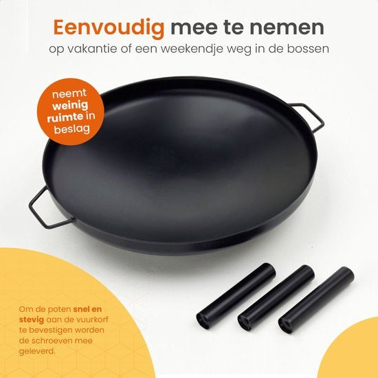 Goliving Vuurschaal Voor Buiten - Vuurkorf - Tuinhaard - Sfeerhaard - Terrasverwarmer - Staal - Ø 60cm