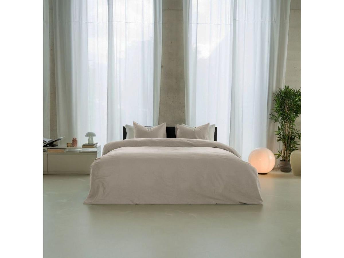Kayori Dekbedovertrek Suraya - Katoensatijn - maat 140x200-220 cm - Beige