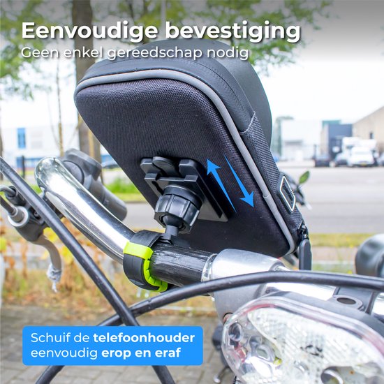 Nuvance - Telefoonhouder Fiets - GSM Houder voor Fiets, Fatbike, Scooter & Motor Stuur - Waterdicht - 360 Graden Rotatie - Fietshouder voor Smartphones