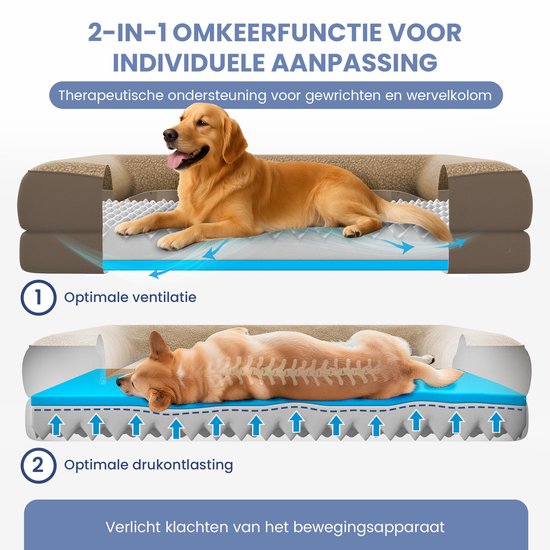 ELONEO Orthopedisch Hondenbed – S – Bruin