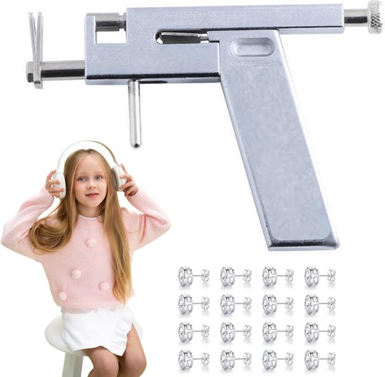 Oorbel schieter set - Metaal - Incl. Studs - Piercing - Kit - Gun - Oorpiercing - Pistool - Naald - Gaatjes schieter - Tang