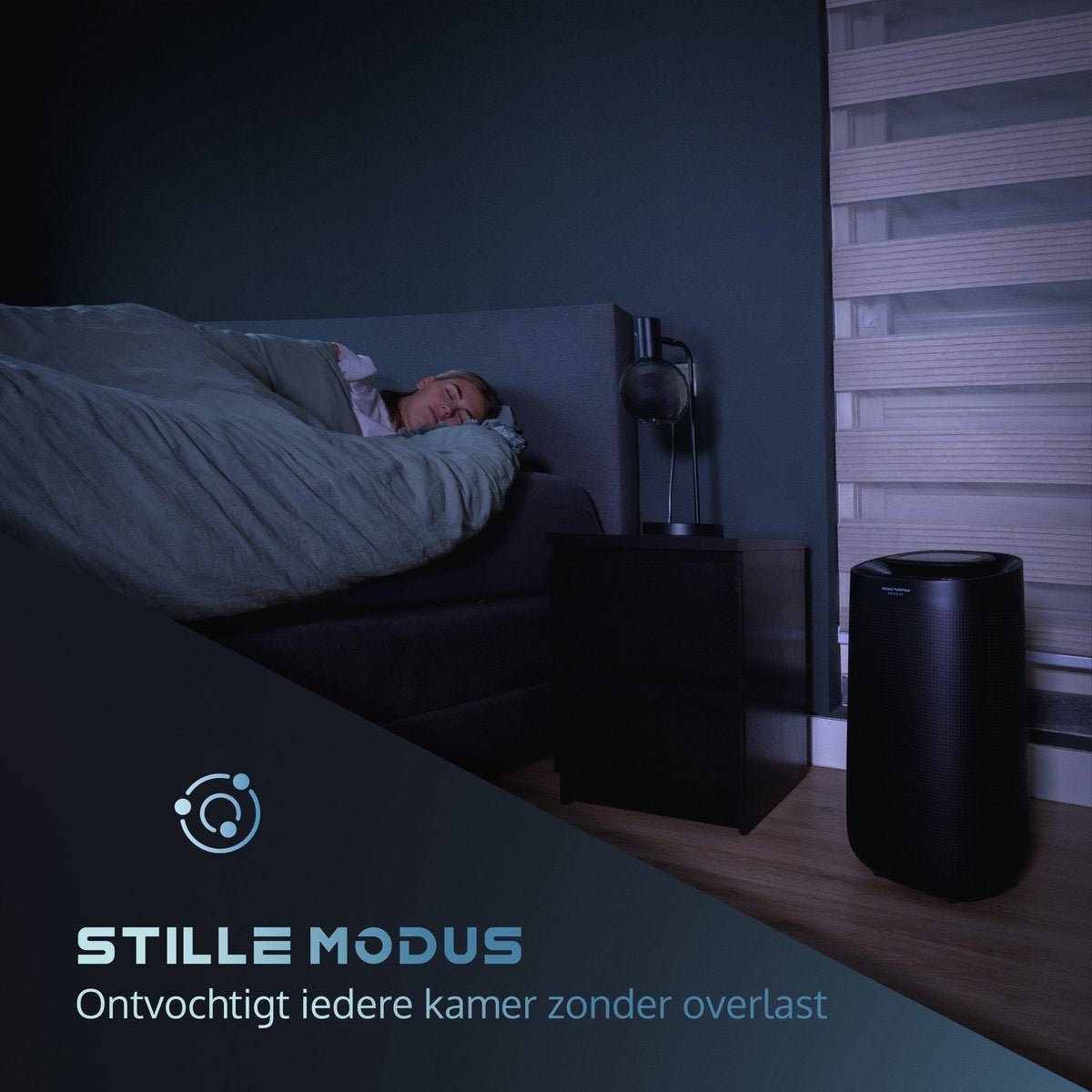 JAP Appliances Enivio D9 - Luchtontvochtiger en luchtreiniger met HEPA-filter en 4 wielen - Ontvochtigt 12L per dag - Hygrostaat - Ontvochtiger huis - Woonkamer, slaapkamer, badkamer en kelder - Met afvoer - Was-droog Functie