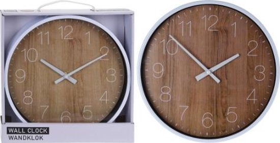 Wandklok bamboe - 25 cm - klok wand - kamer