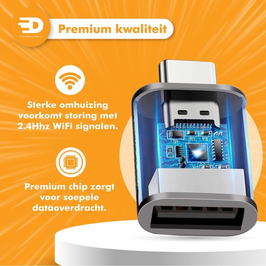 Drivv. USB C naar USB A Adapter – 2 stuks - Space Grey - Thunderbolt 3 - USB 3.0 - 5Gbps
