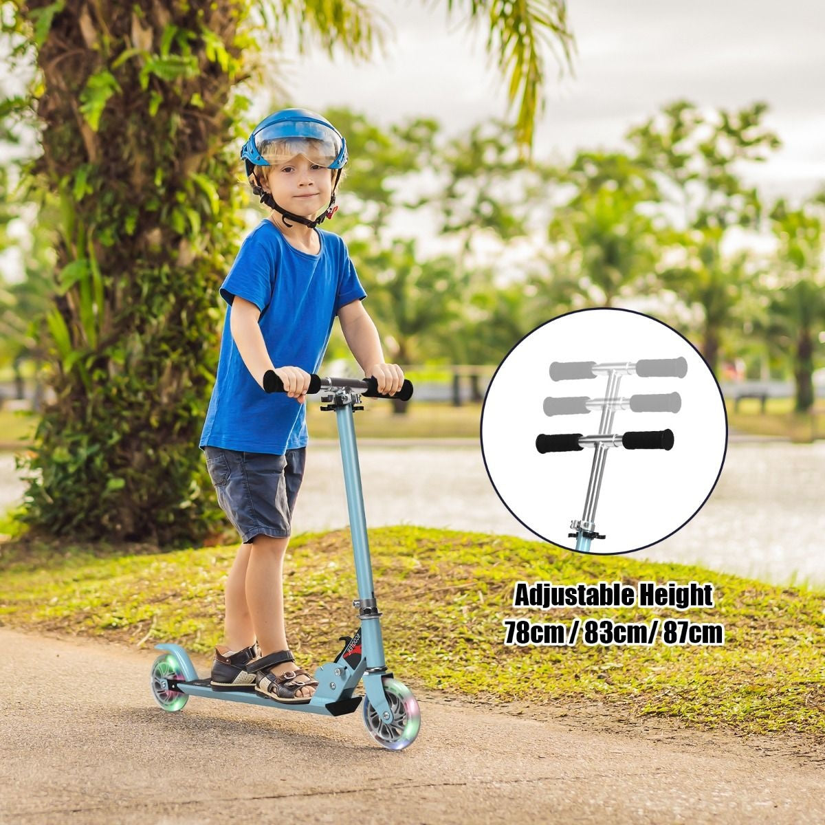 Coast Opvouwbare Step Voor Kinderen - LED Verlichte Wielen - Blauw