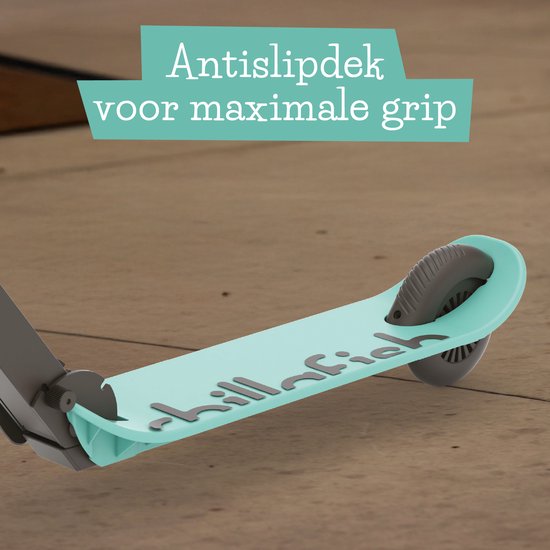 Chillafish Kinderstep jongen en meisje vanaf 5 jaar met voetrem - Blauw Groen - Step met verstelbaar stuur - Opvouwbaar en lichtgewicht met ABEC-5 wielen - Model Flexxi