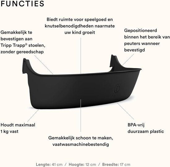 Stokke® Tripp Trapp® Stoel - Storage Opbergbakje | Zwart