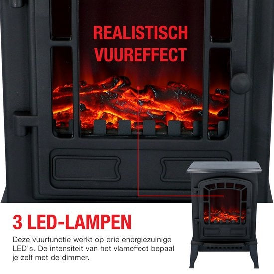 Classic Fire - Elektrische Sfeerhaard Torino - Elektrische Kachel - LED Vlammen - 2000W