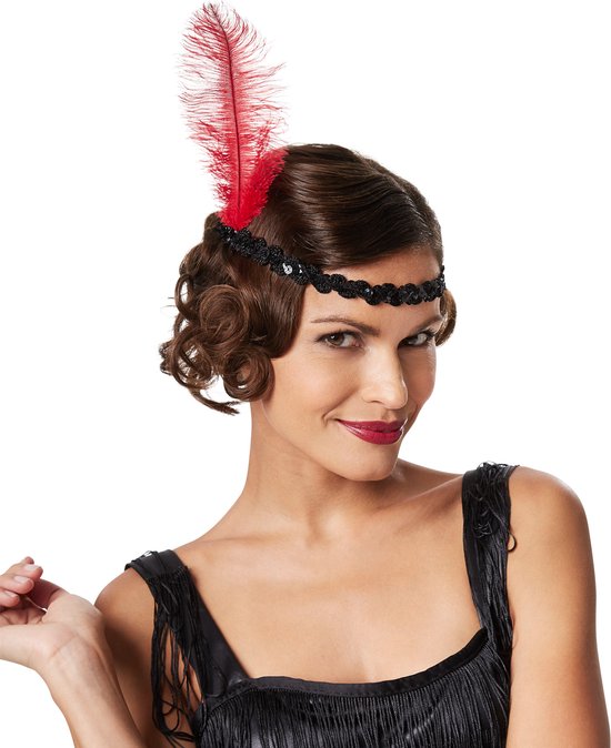 Dressforfun Vrouwenkostuum charleston XXL - verkleedkleding kostuum halloween verkleden feestkleding carnavalskleding carnaval feestkledij partykleding - 301584