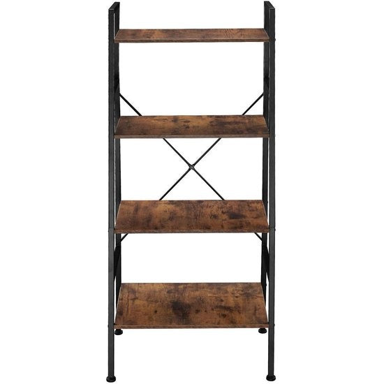 tectake - Wandkast Liverpool - industrieel donkerbruin - 61,5 x 36,5 x 150 cm - 404148