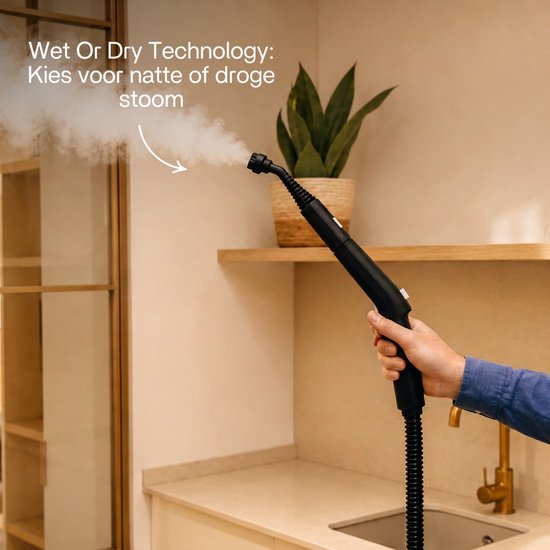 Techweise TS3 - Stoomreiniger - Reinigingsmachine - 2600W 4,2 Bar Stoomdruk - Natte & Droge Stoom - Voor vloer, badkamer, auto en meer - 5m Kabel - Binnen 1 minuut opgewarmd