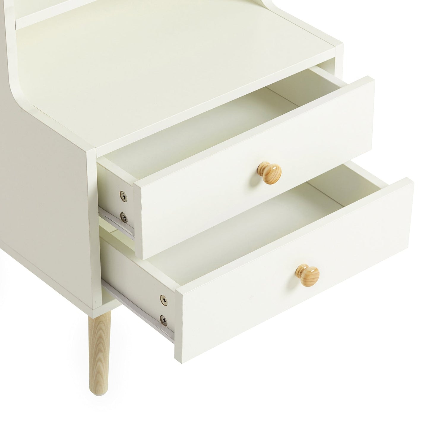 SoBuy Nachtkastje - Bijzetkastje - 2 uitschuifbare lades - Max. 30KG - 43 x 36 x 81 cm - Wit