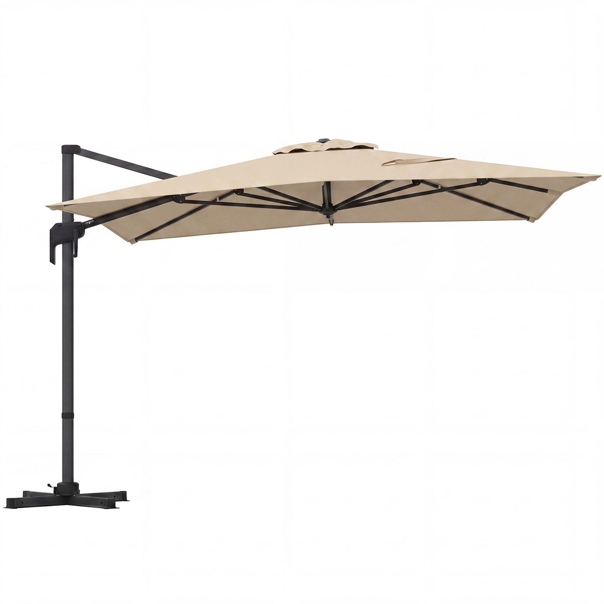 Coast Rechthoekige parasol - draaibaar voetpedaal en slinger - 300 x 390 cm - beige