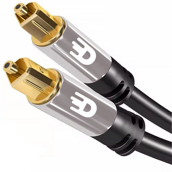 Drivv. Premium Toslink Optische Kabel - Optische Audiokabel - Optical Audio Kabel - Soundbar - Male to Male - Grijs - 1 meter