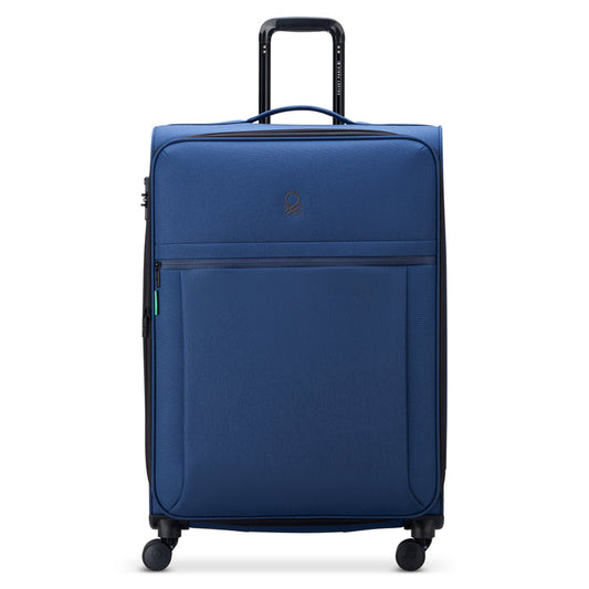 Delsey Paris x United Colors of Benetton BE 4-wiel trolley L 76 cm met rekbare vouw - Blue jean