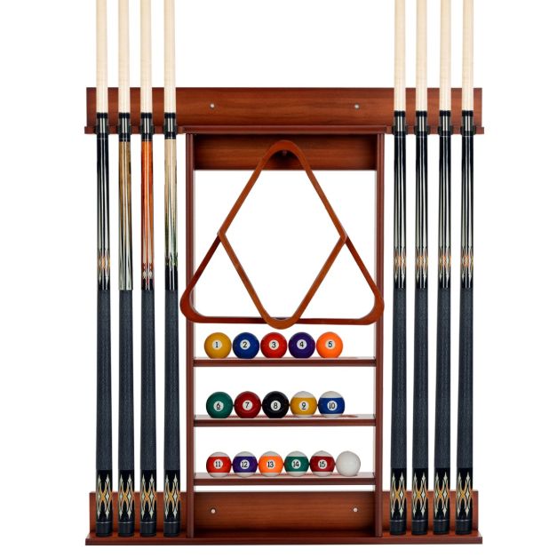 Costway Biljartkeurek – Wandmontage & 8 Keuclips – 79 x 8 x 91 cm – Bruin