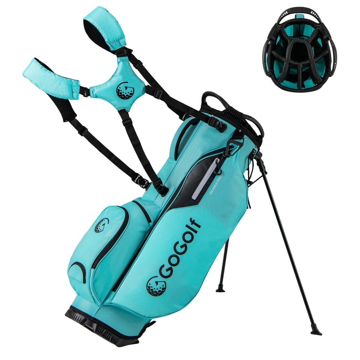 Coast Golfstandtas - 8-vaks indeling - 5 opbergvakken - turquoise
