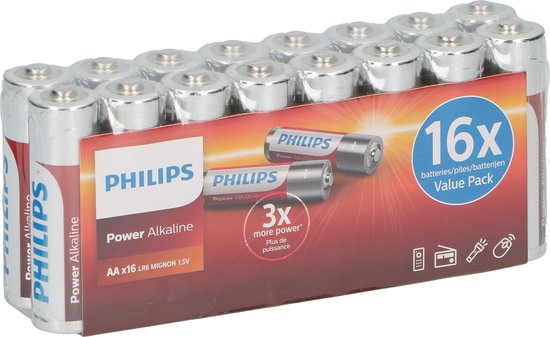 Philips AA Power Alkaline Batterij - 16 Stuks